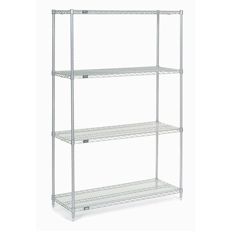 Nexel Chrome Wire Shelving, 48W x 21D x 86H 21488C